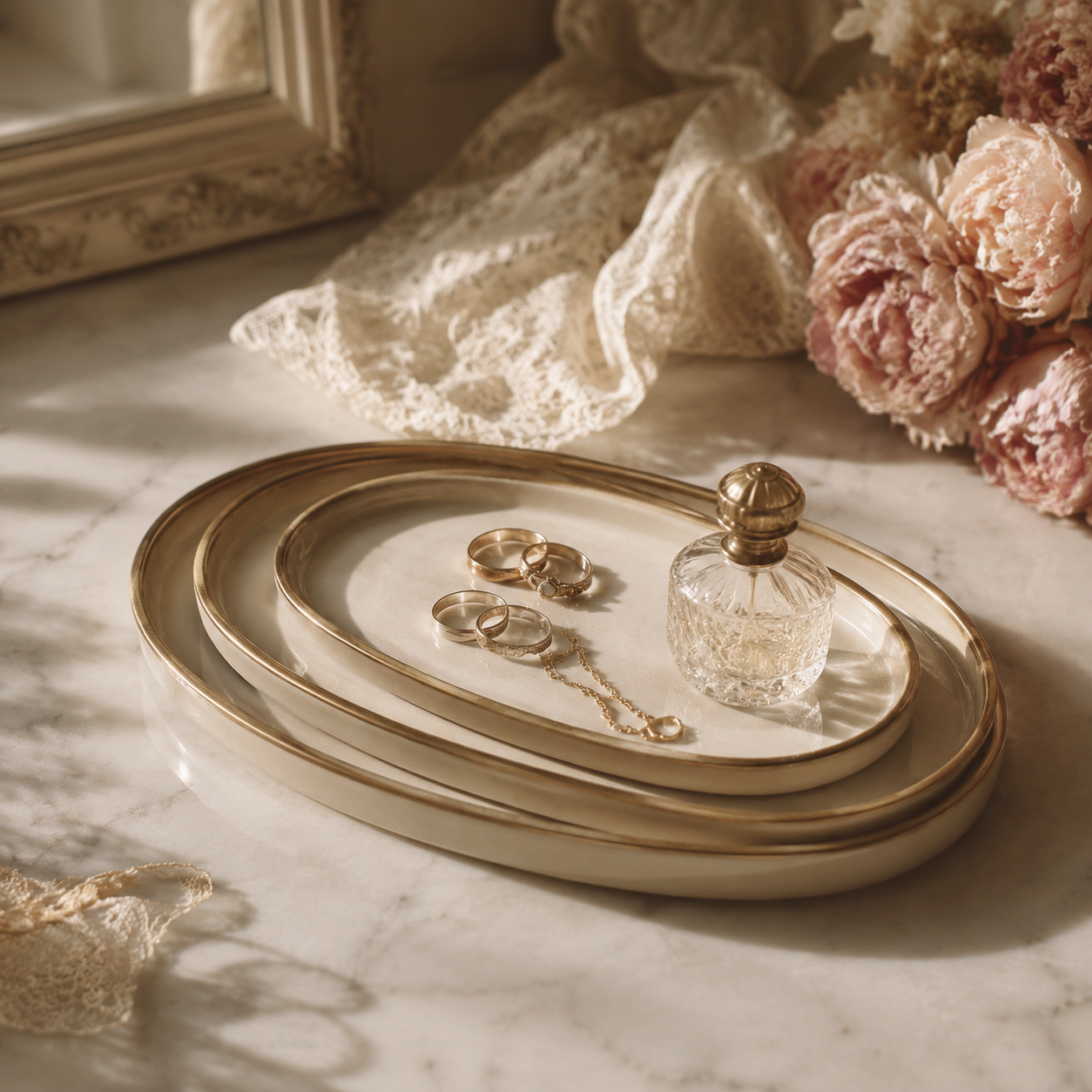 Vintage Vanity Tray Set